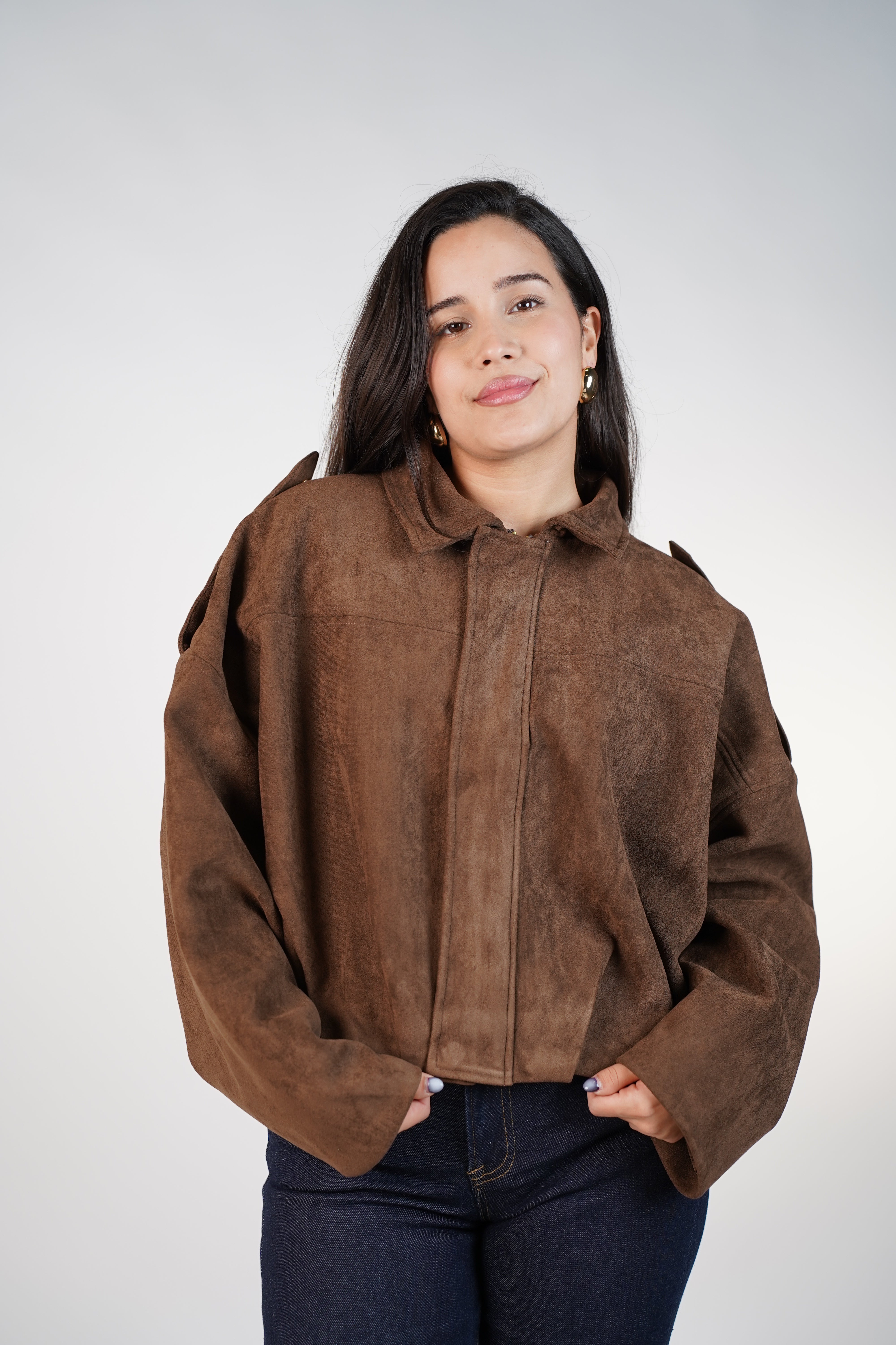 Yavine Suede Jacket – Luxe Soft Oversized Suede Layer