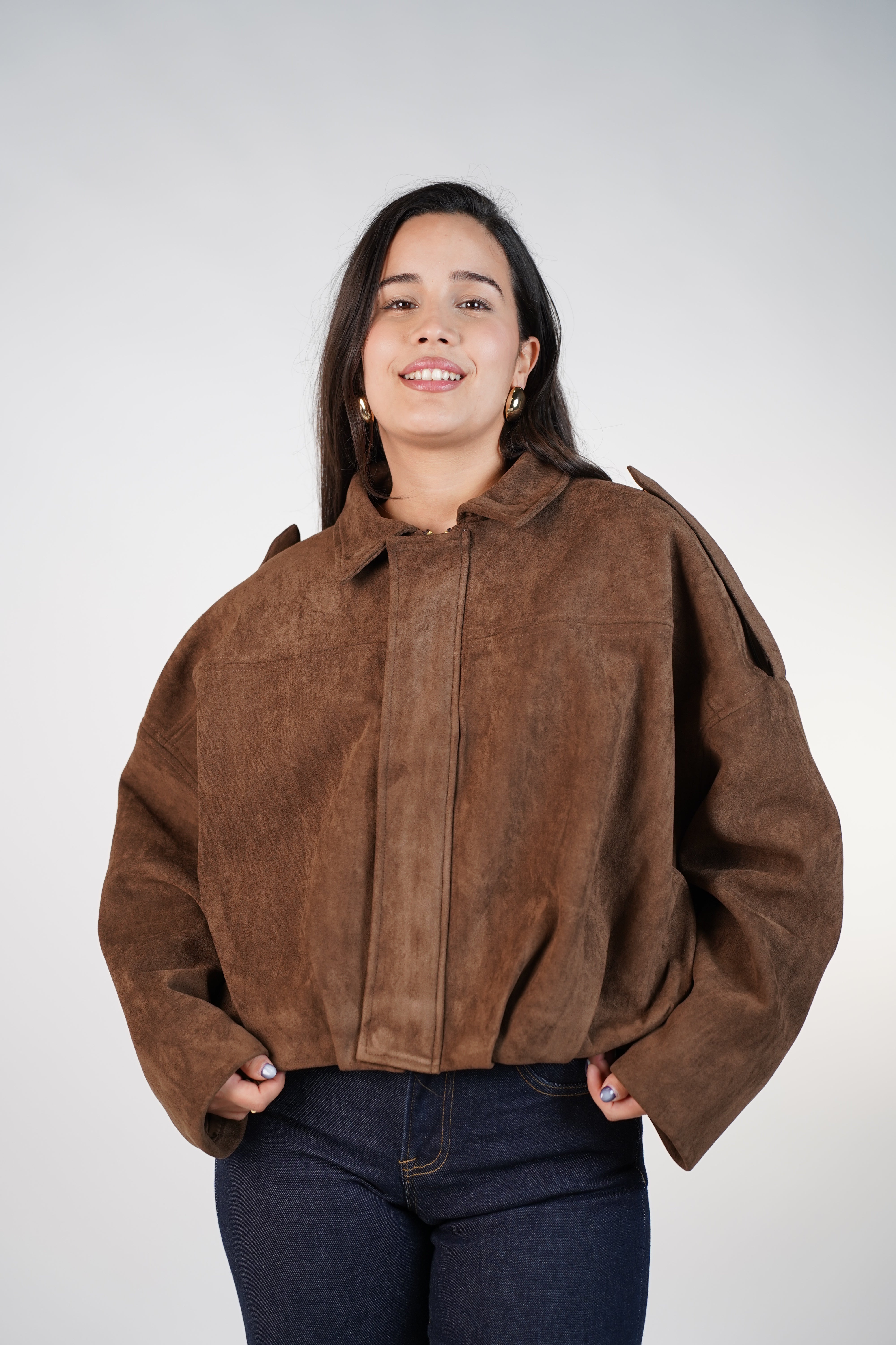 Yavine Suede Jacket – Luxe Soft Oversized Suede Layer