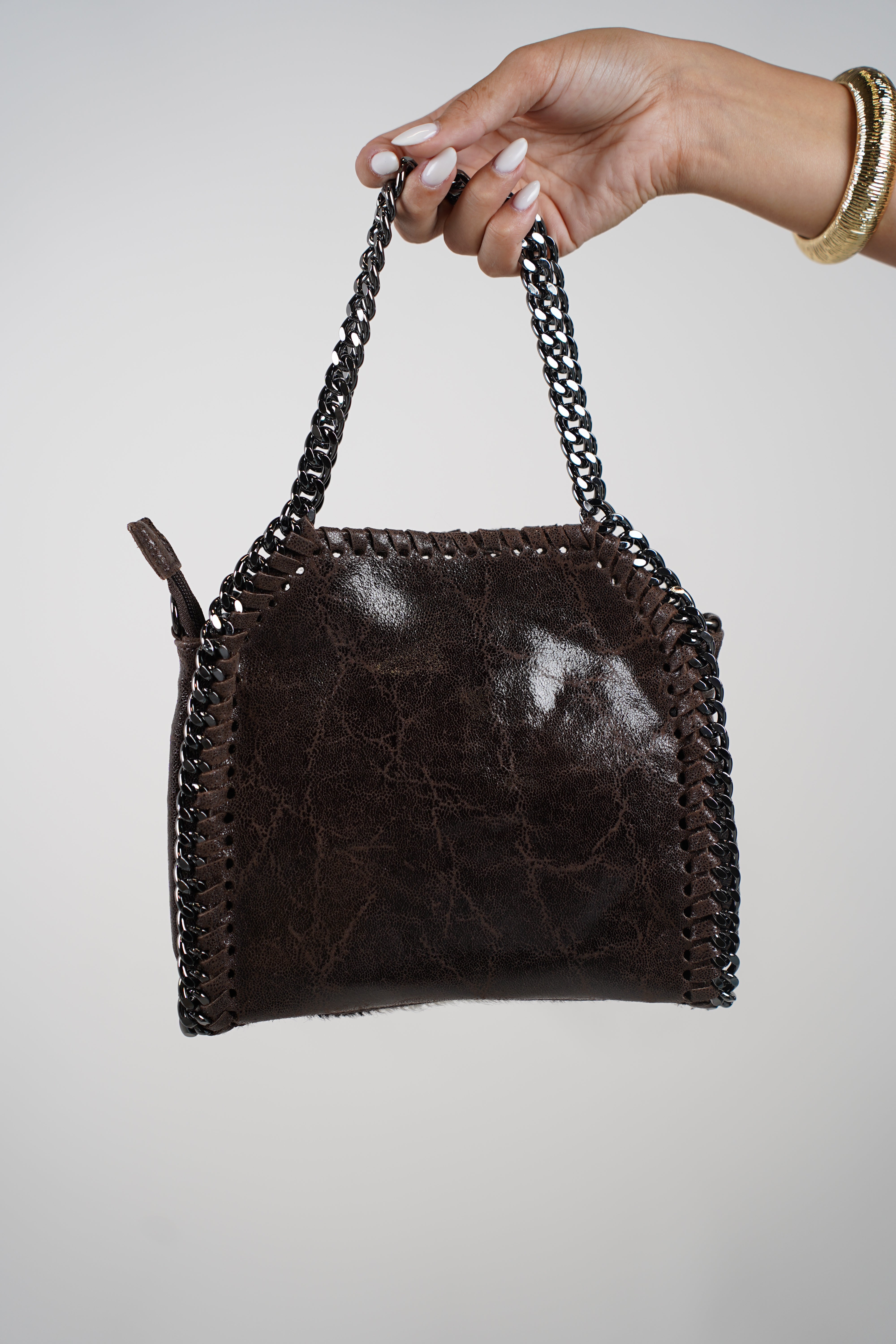 Mini Satchel Cow Bag – Small Cow Print Chain Handle Statement Purse