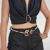 Zaley Crop Top – Draped Gold Ring Detail Top in Multiple Colors