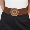 Zani Elastic Belt – Classic Stretch Belt with Textured Round Buckle