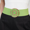 Zani Elastic Belt – Classic Stretch Belt with Textured Round Buckle