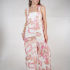 Jesus Linen Jumpsuit – Pink & Neutral Abstract Print, One Size