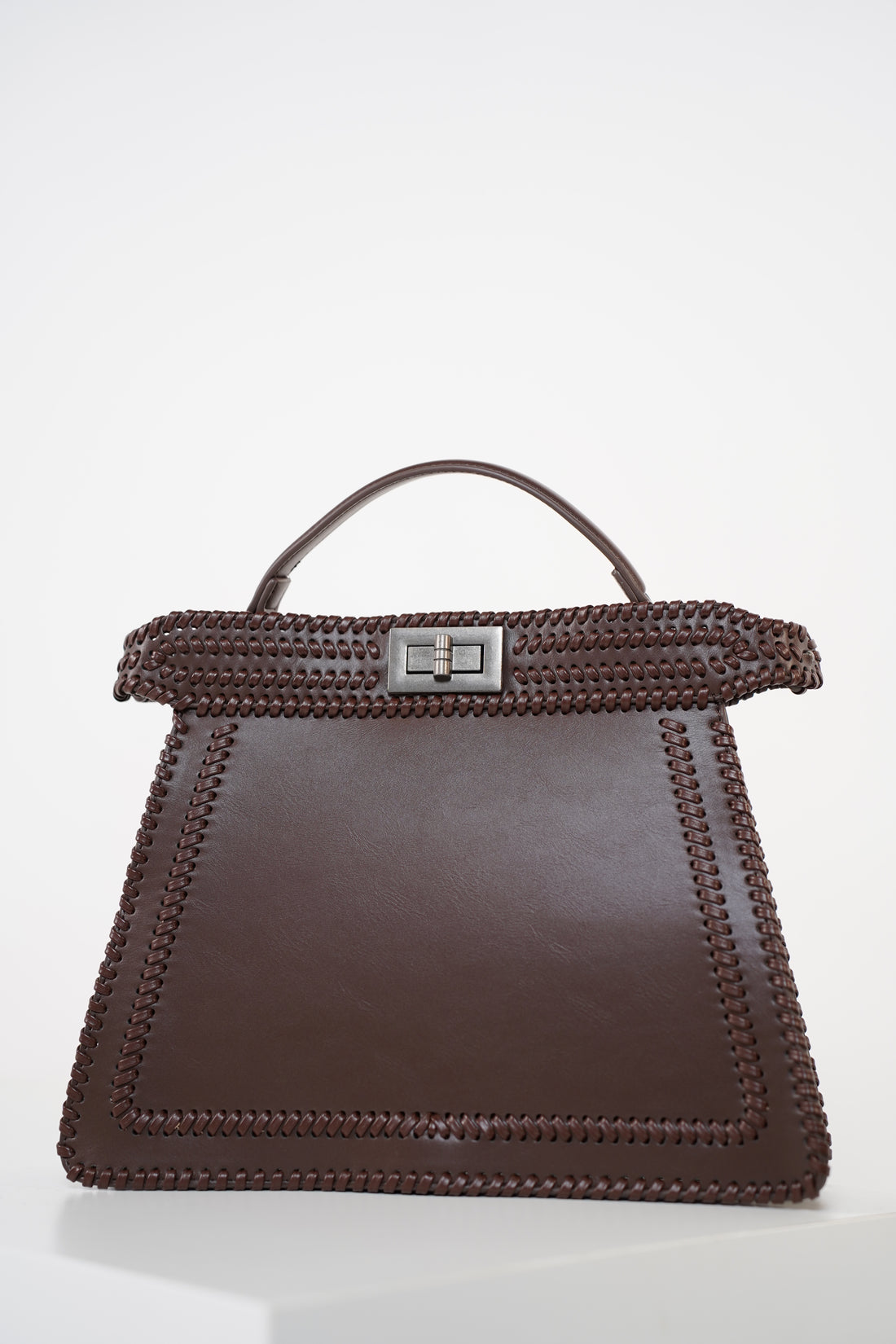 Solenne Leather Bag – Elegant Top-Handle Statement Purse