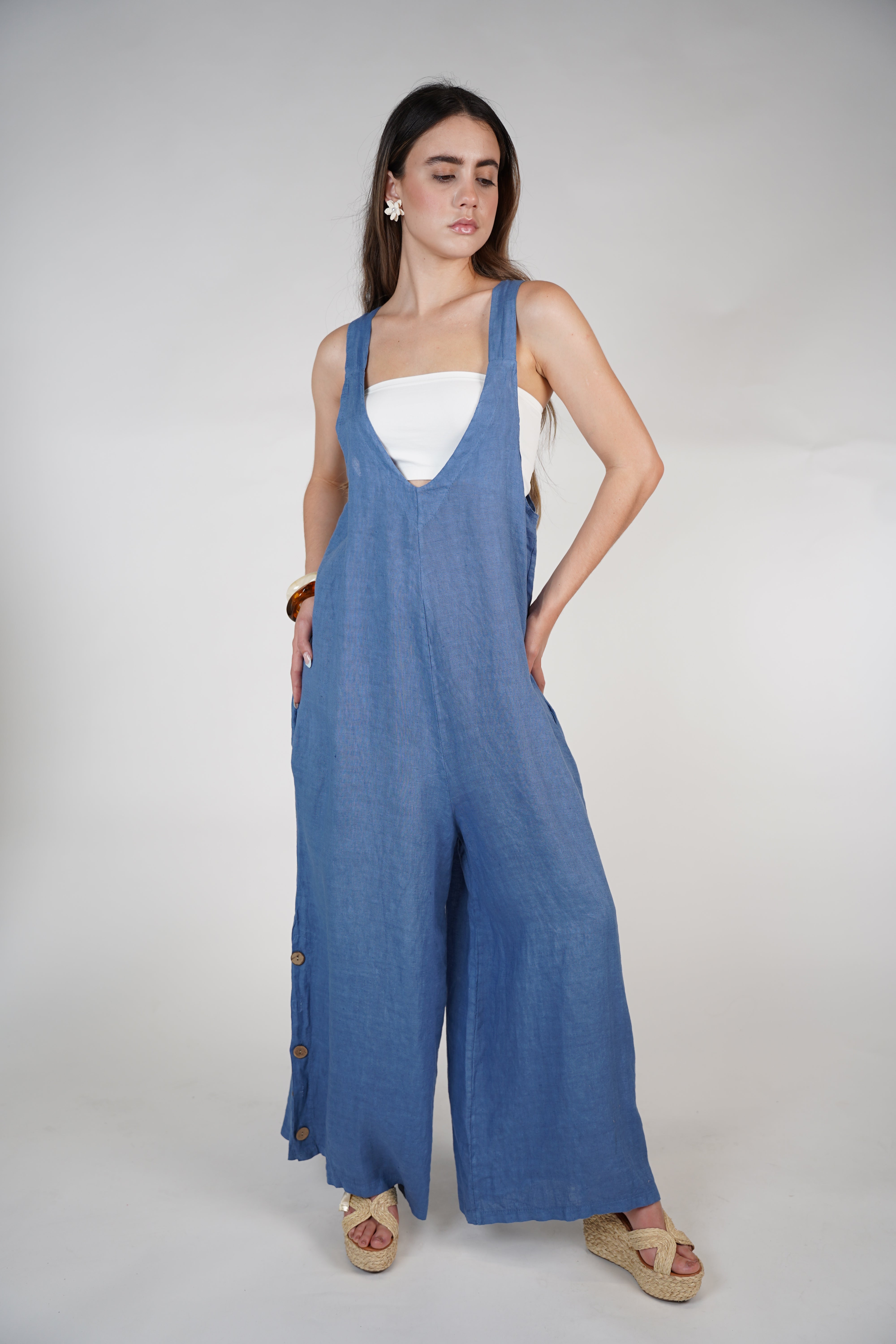 Soleil Linen Jumpsuit – Lightweight Wide-Leg One-Piece