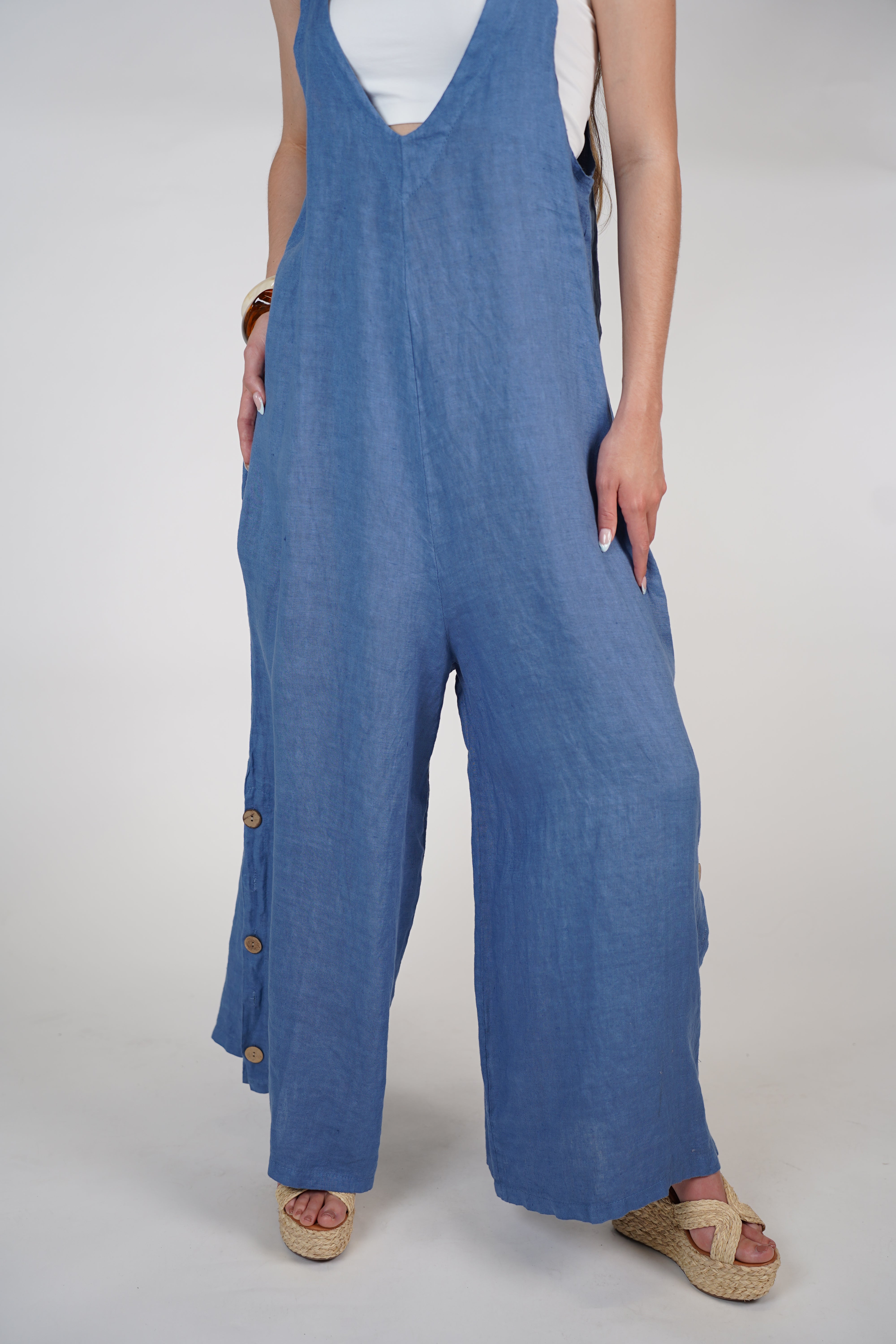 Soleil Linen Jumpsuit – Lightweight Wide-Leg One-Piece