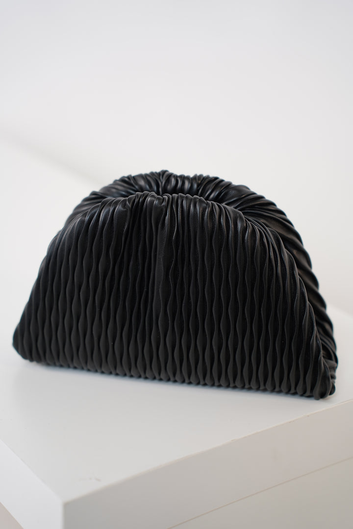 Vixar Textured Clutch – Modern Pleated Evening Bag