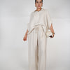 Evelyn Oversized Pants Set – Flowy Button Top & Wide-Leg Pants, One Size, Multiple Colors