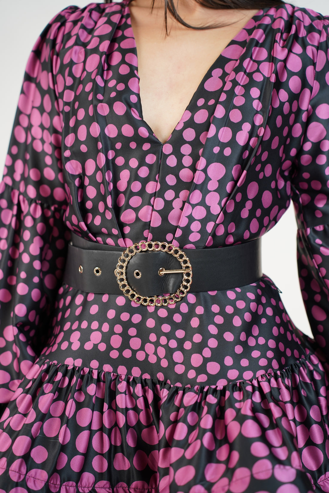 Zavelin Mini Dress – Ruffled Polka Dot Silhouette