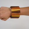 Omera Stretchy Bracelet – Earthy Wood-Inspired Color Block Bangle