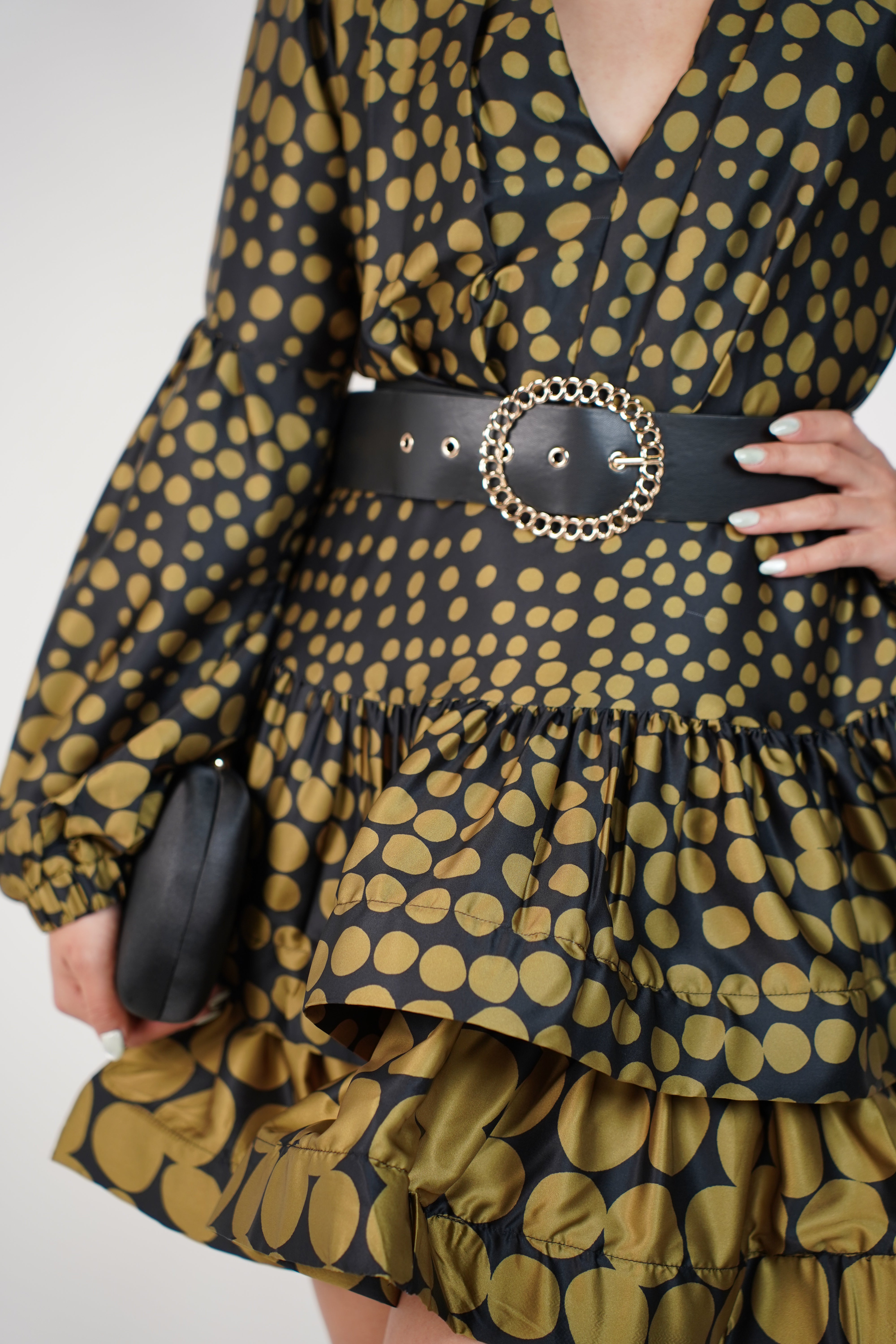 Zavelin Mini Dress – Ruffled Polka Dot Silhouette