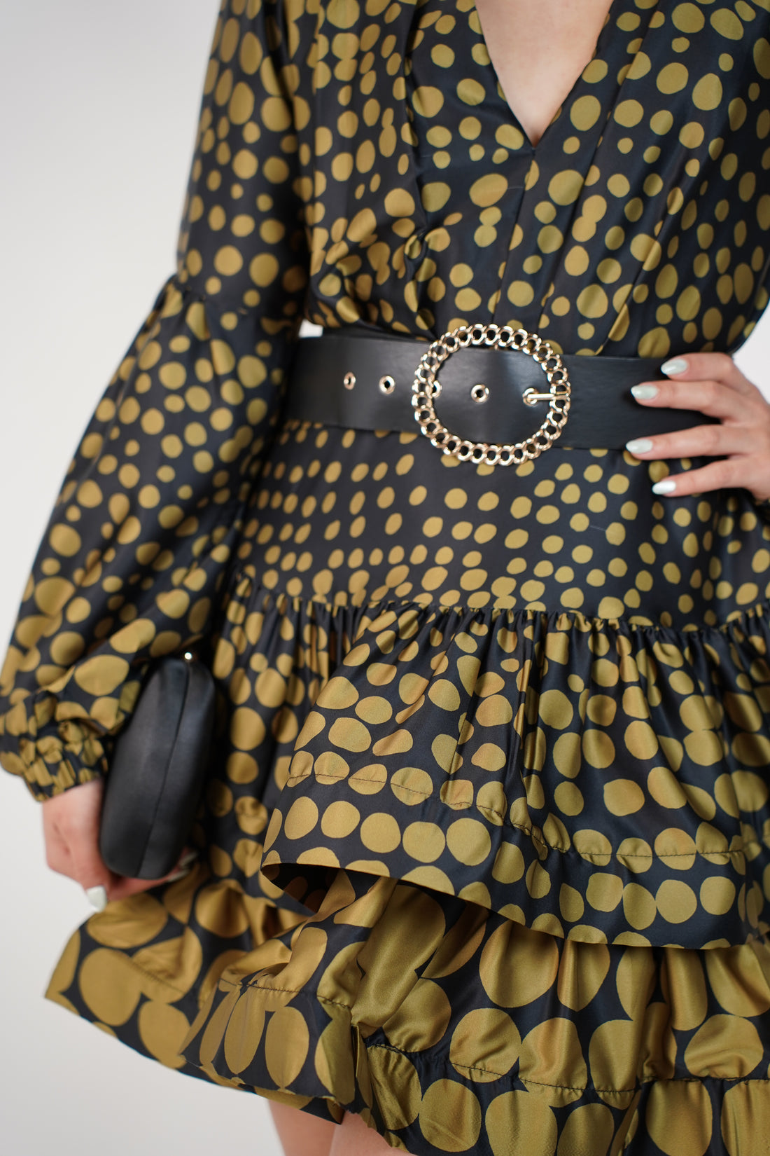 Zavelin Mini Dress – Ruffled Polka Dot Silhouette