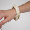 Solyn Chunky Bracelet – Ivory Marbled Bangle Statement