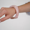 Solyn Chunky Bracelet – Ivory Marbled Bangle Statement