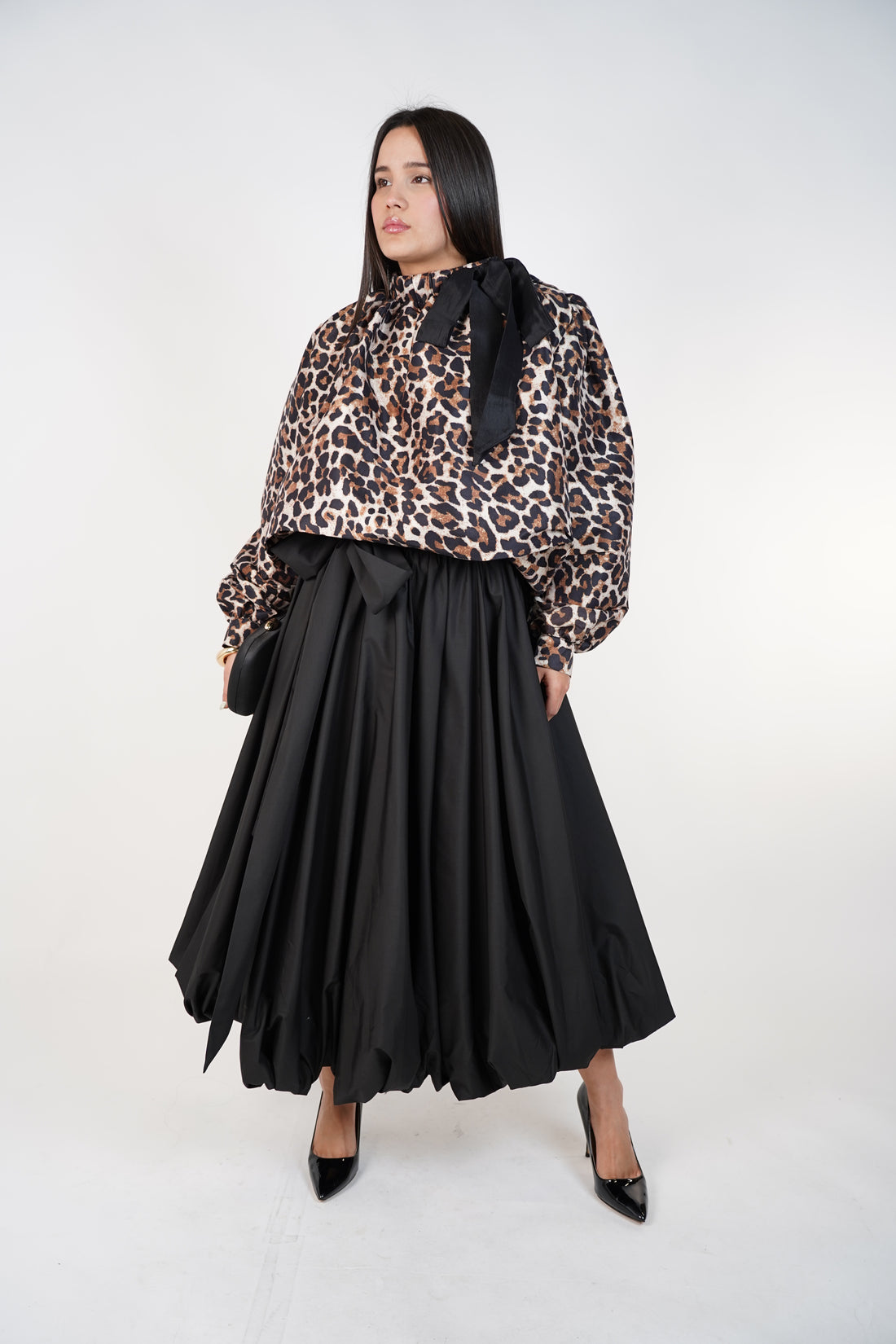 Elaris Belted Bubble Maxi Skirt – Voluminous Statement Skirt