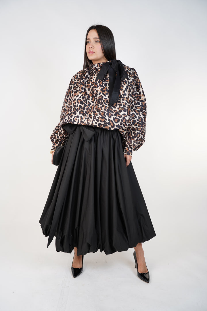 Elaris Belted Bubble Maxi Skirt – Voluminous Statement Skirt