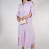 Marzei Linen Maxi Dress – Button-Down Long Shirt Dress, One Size, Multiple Colors