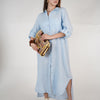 Marzei Linen Maxi Dress – Button-Down Long Shirt Dress, One Size, Multiple Colors