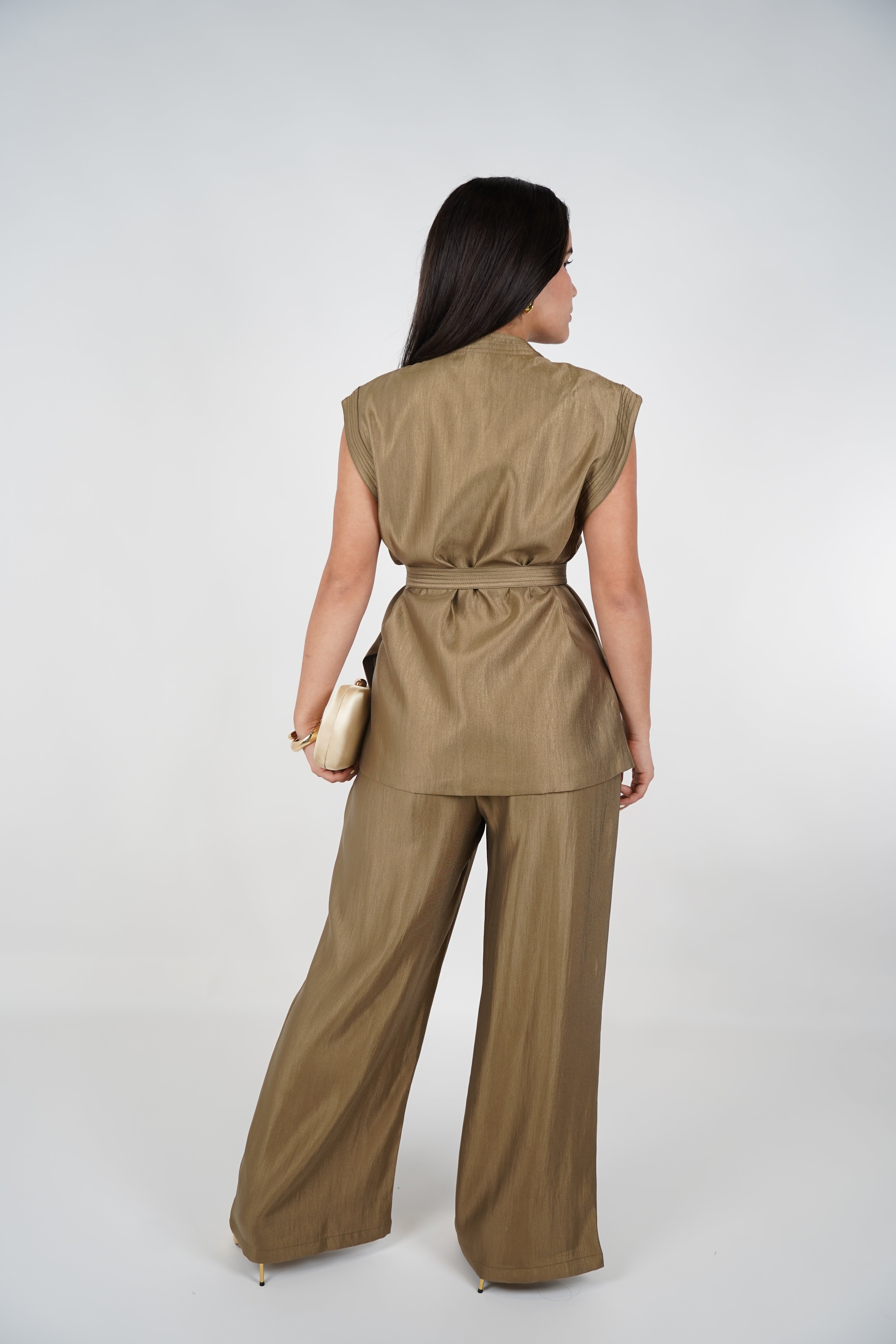 Zoya Elegant Pants Set – Golden Grace in Motion