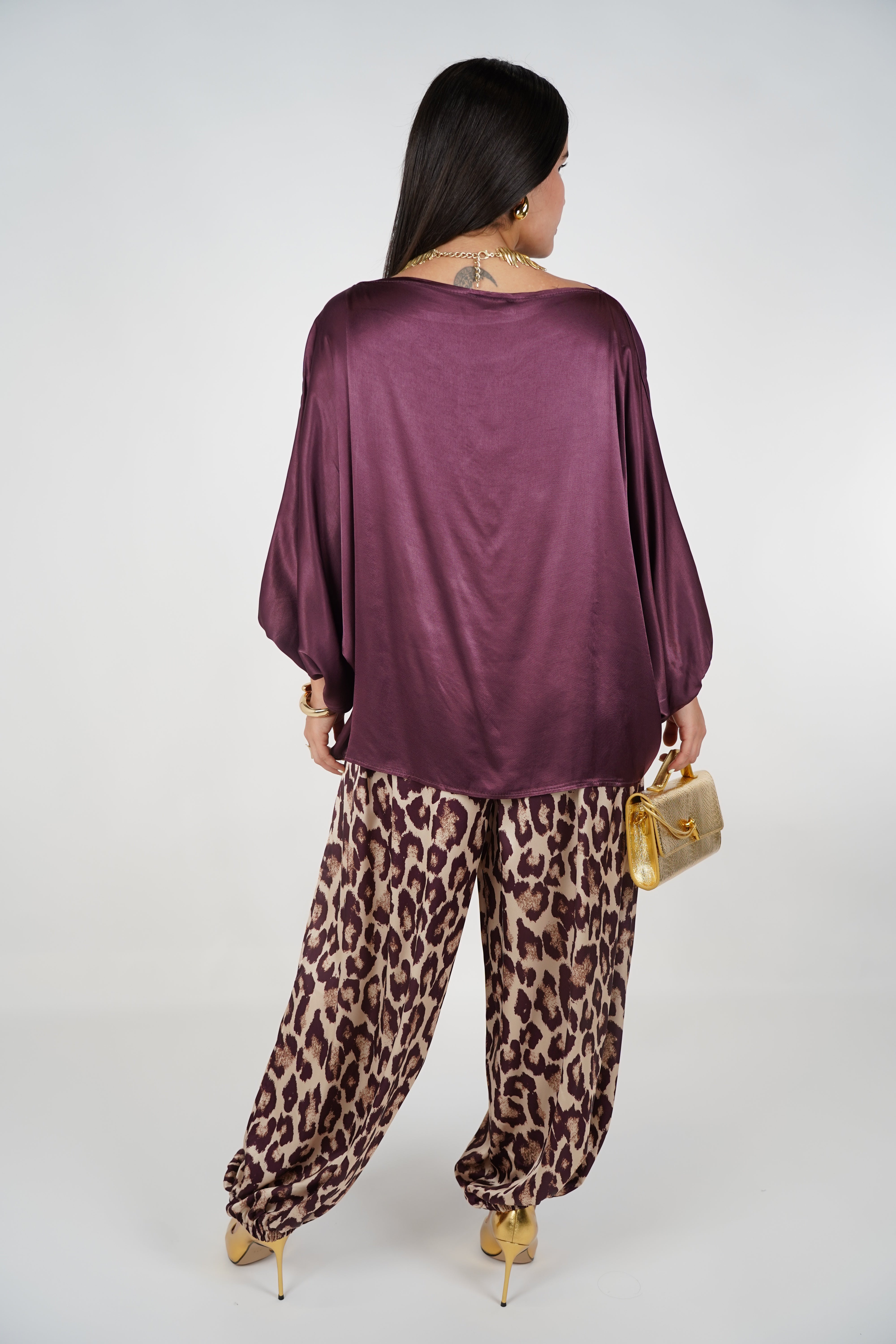 Luma Satin Blouse – Plum Radiance with Effortless Flow