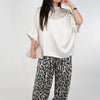Vexira Oversized Blouse – Effortless Elegance in Luxe Black Satin
