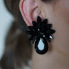 Elon Elegant Clip Earring – Bold Black Crystal Statement