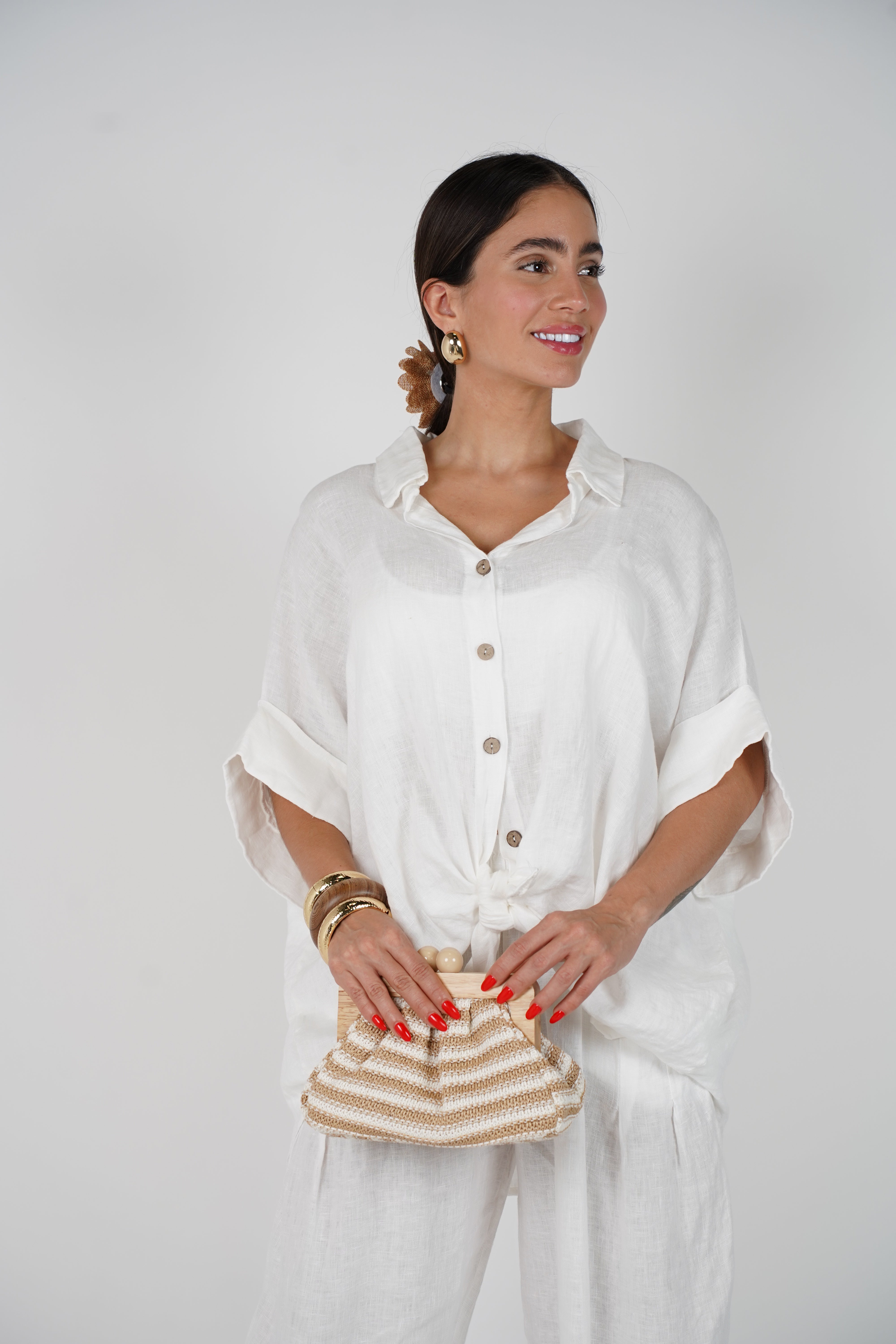 Jovina Linen Flower Pants Set – Effortless Breezy Style