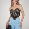 Cylen Corset Top – Romantic Lace Corset in White or Black