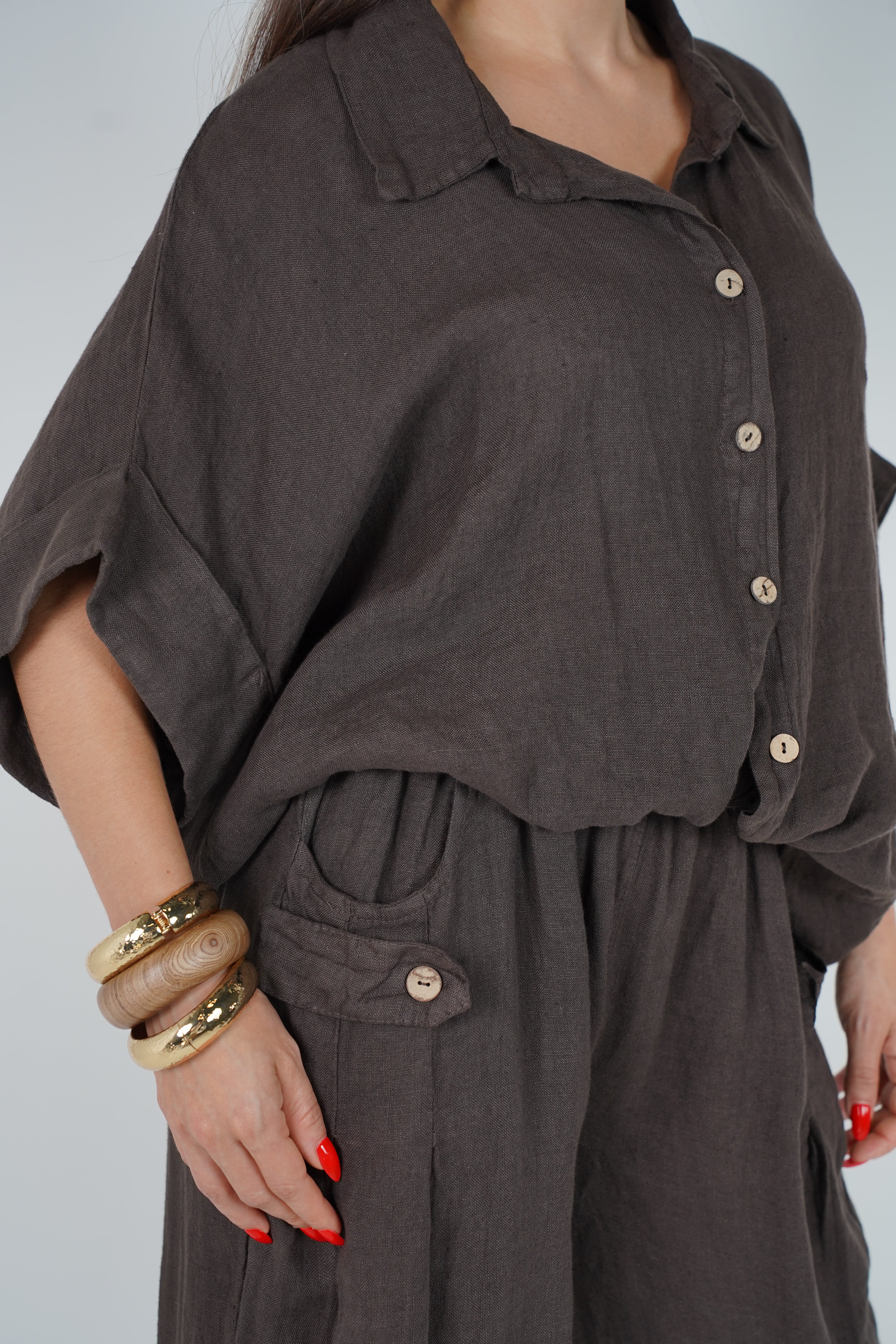 Jovina Linen Flower Pants Set – Effortless Breezy Style