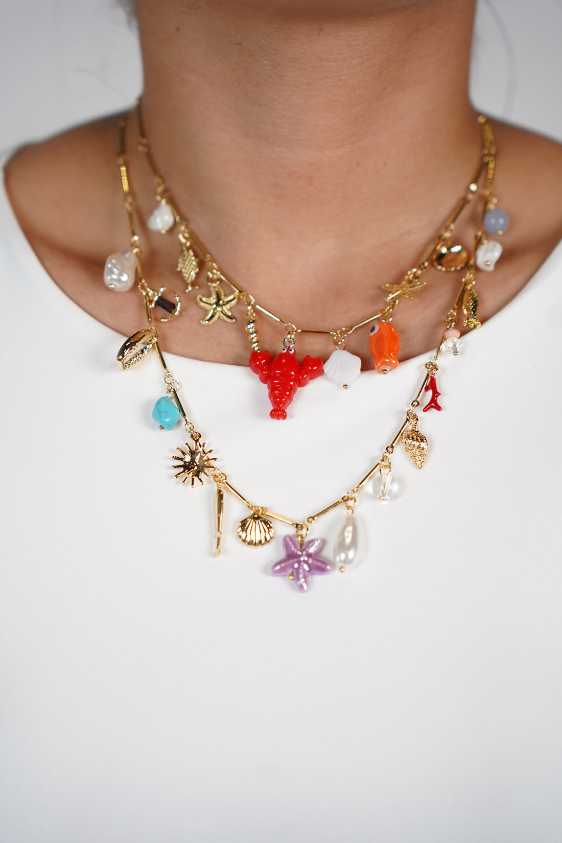 Delmare Charm Necklace – Playful Ocean-Inspired Layers
