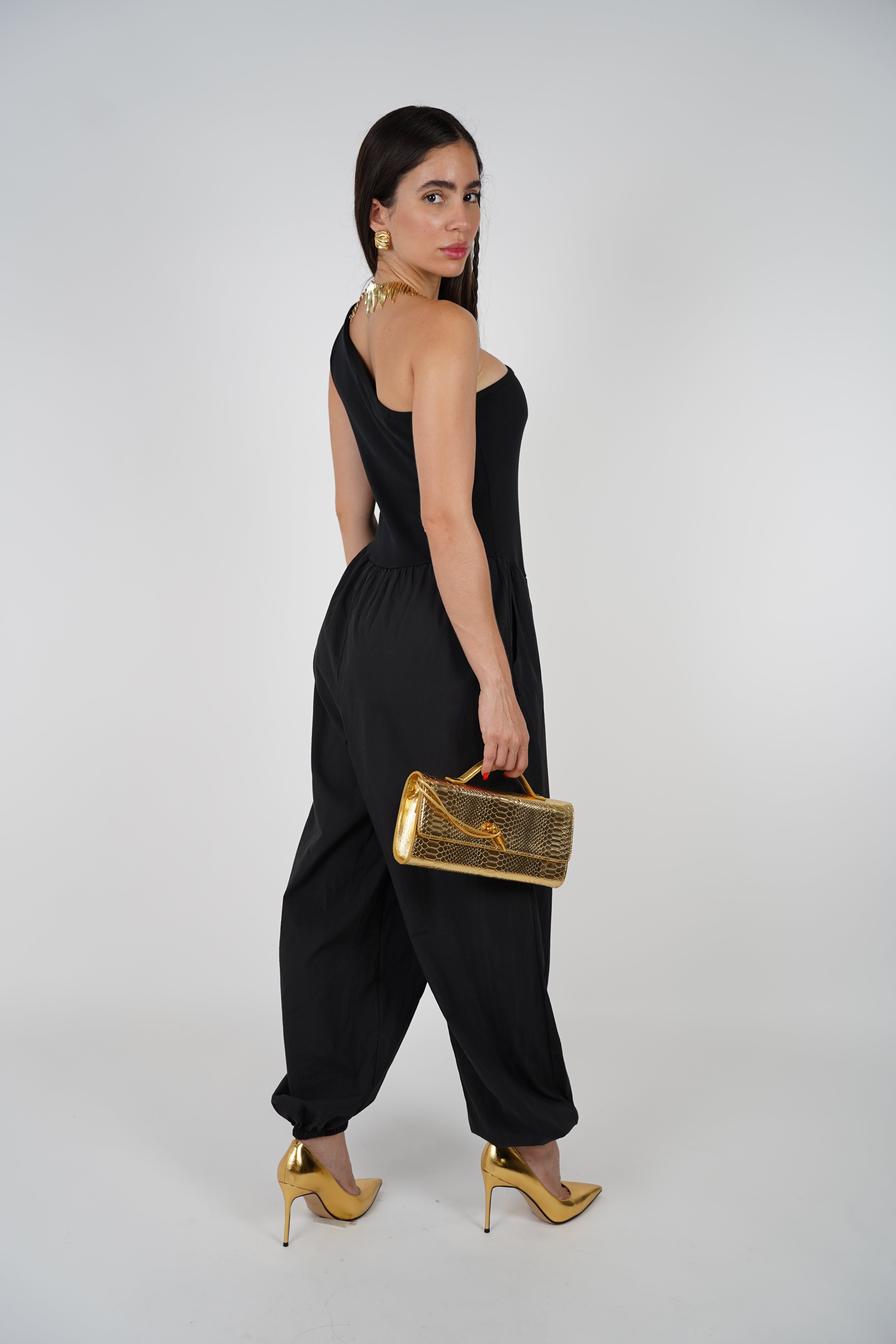 Koriya Jumpsuit – One-Shoulder Statement in a Flowing Silhouette