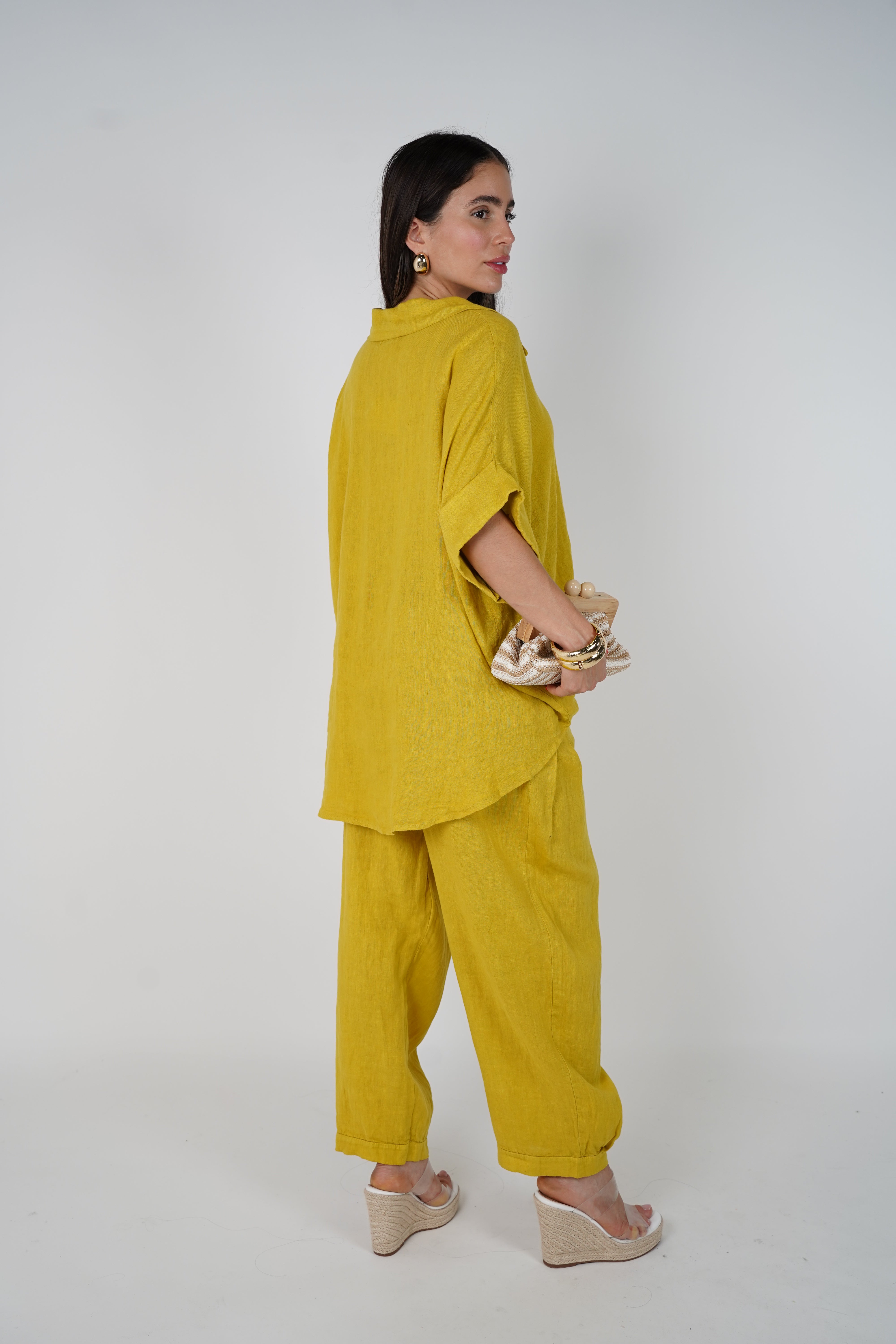 Jovina Linen Flower Pants Set – Effortless Breezy Style