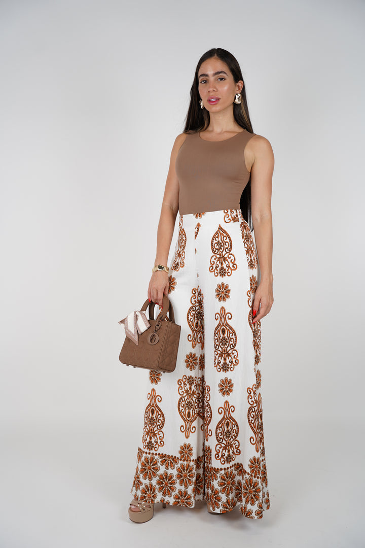 Mirel Flows Pants – Boho Print Wide-Leg Trousers