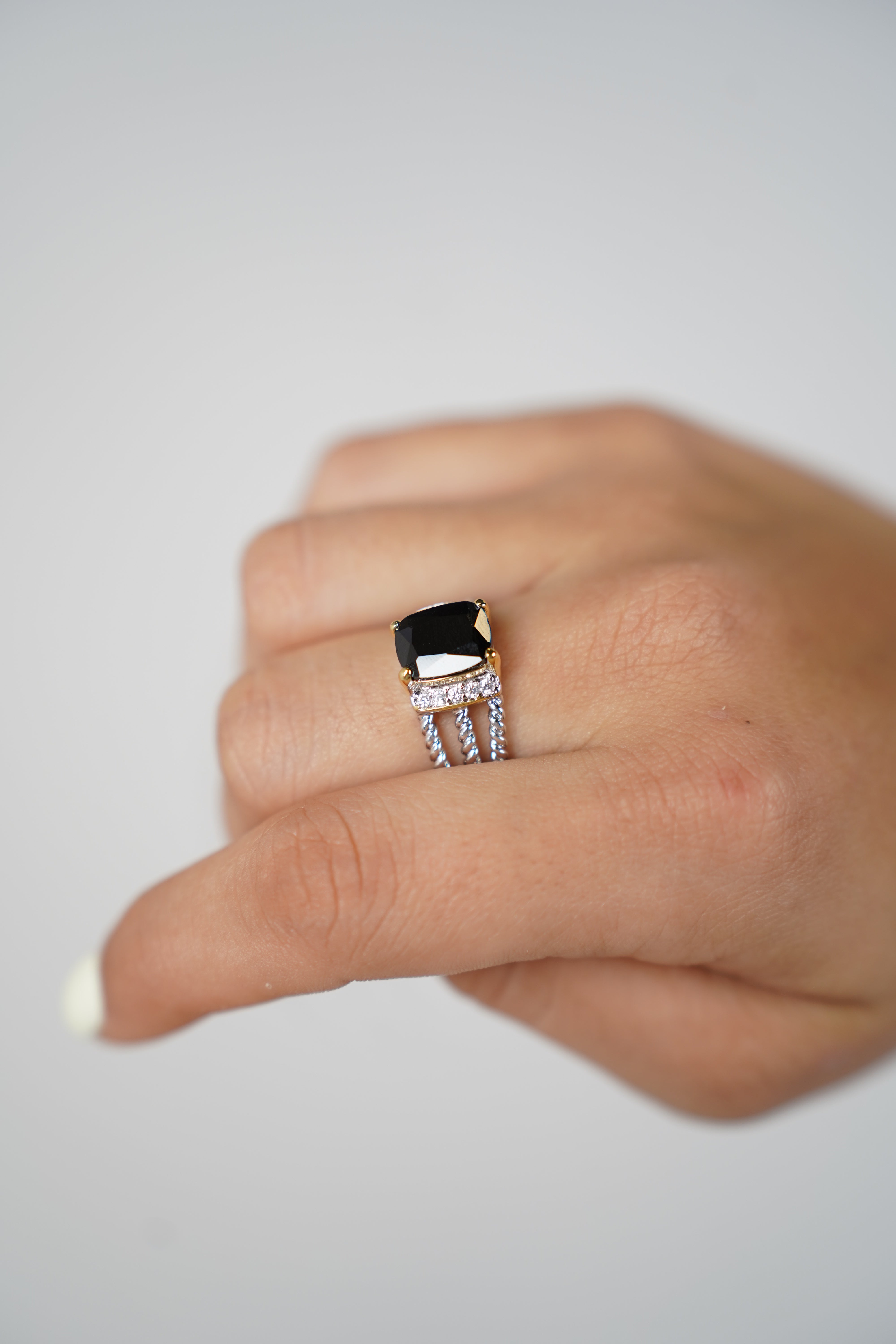 Fira Ring – Triple Band Sparkle Statement Ring