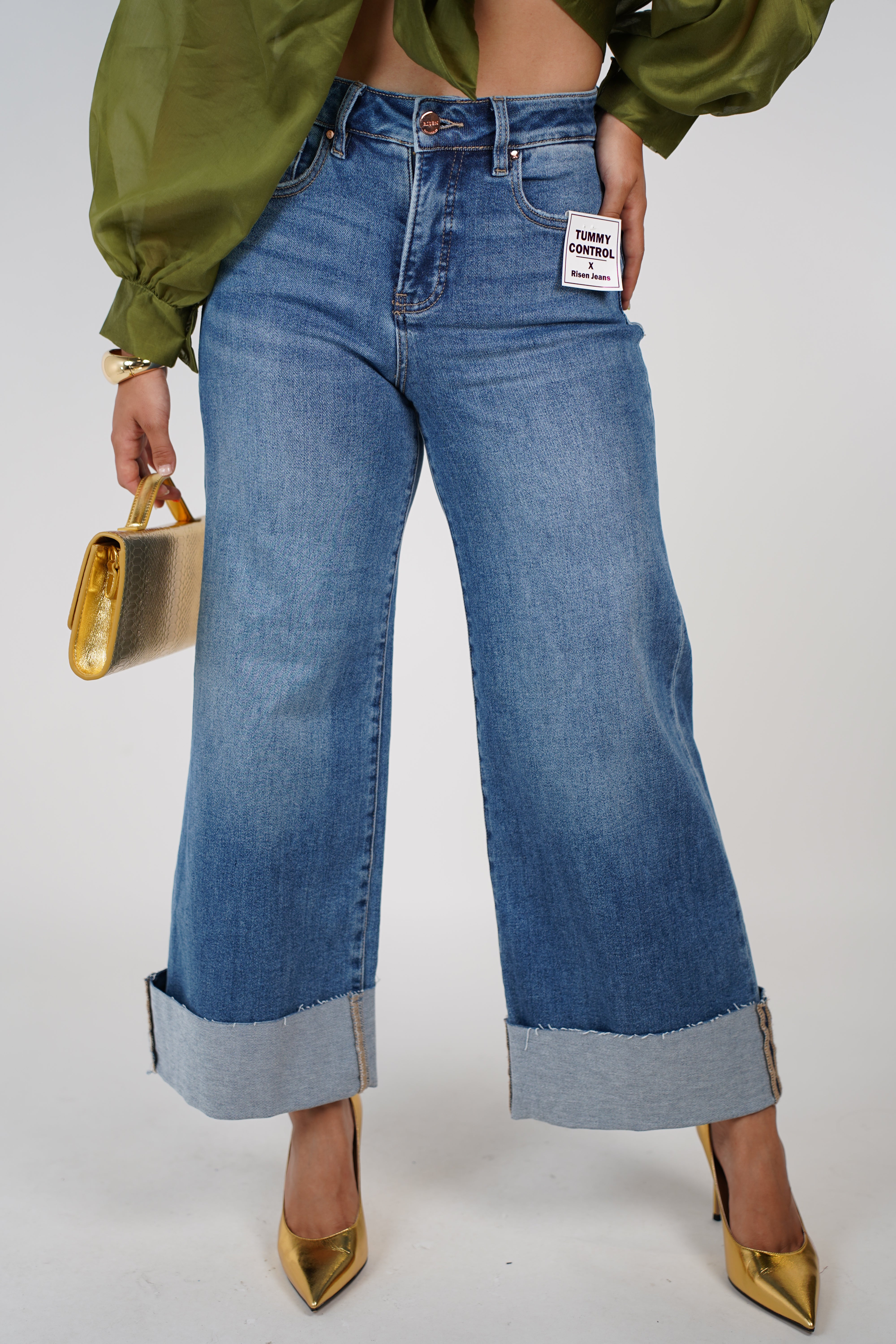 Ryla Cuffed Wide Leg Jeans – Effortless Style