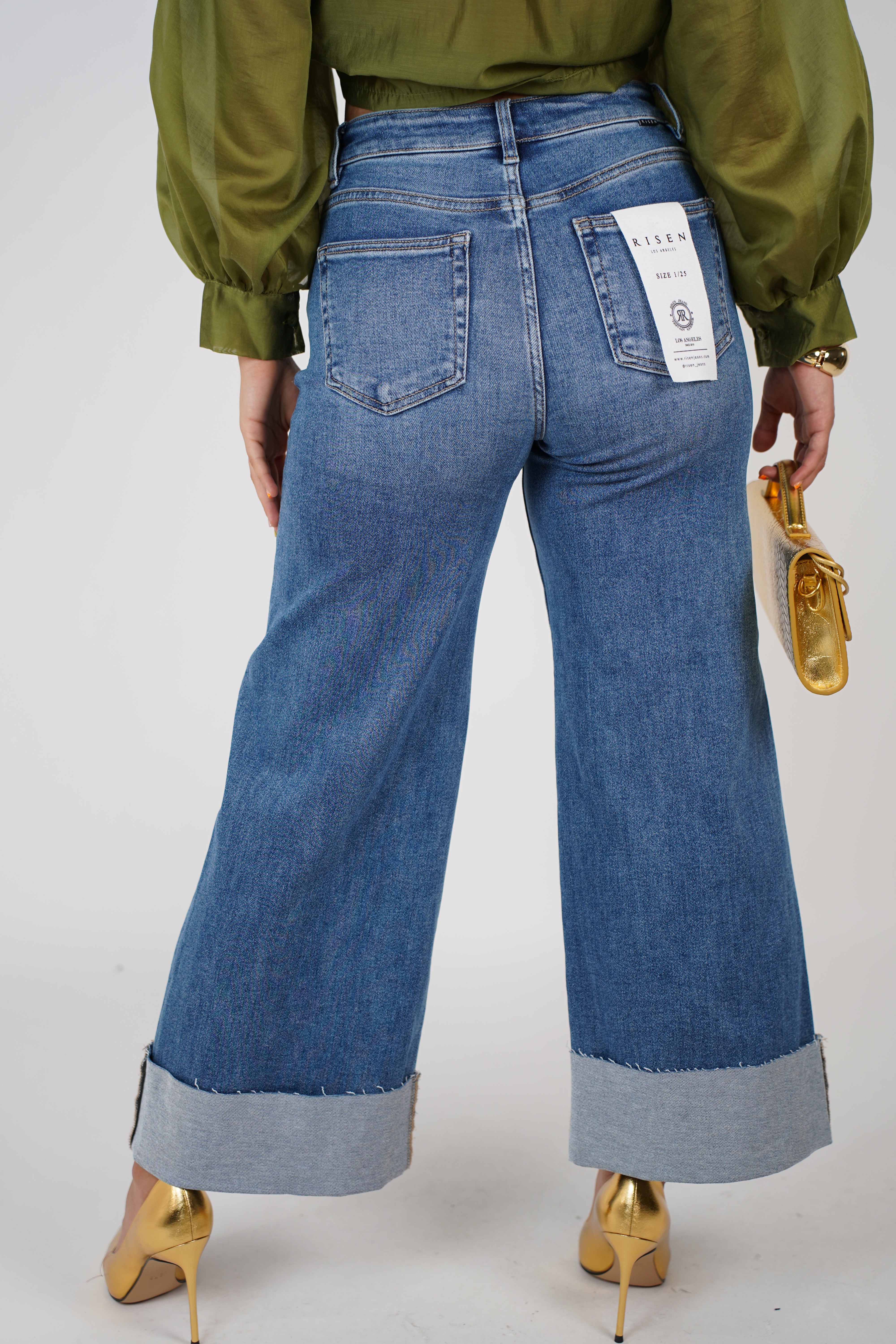 Ryla Cuffed Wide Leg Jeans – Effortless Style