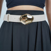 Zorin Thick Buckle Belt – Black Belt with Bold Sculpted Gold Buckle