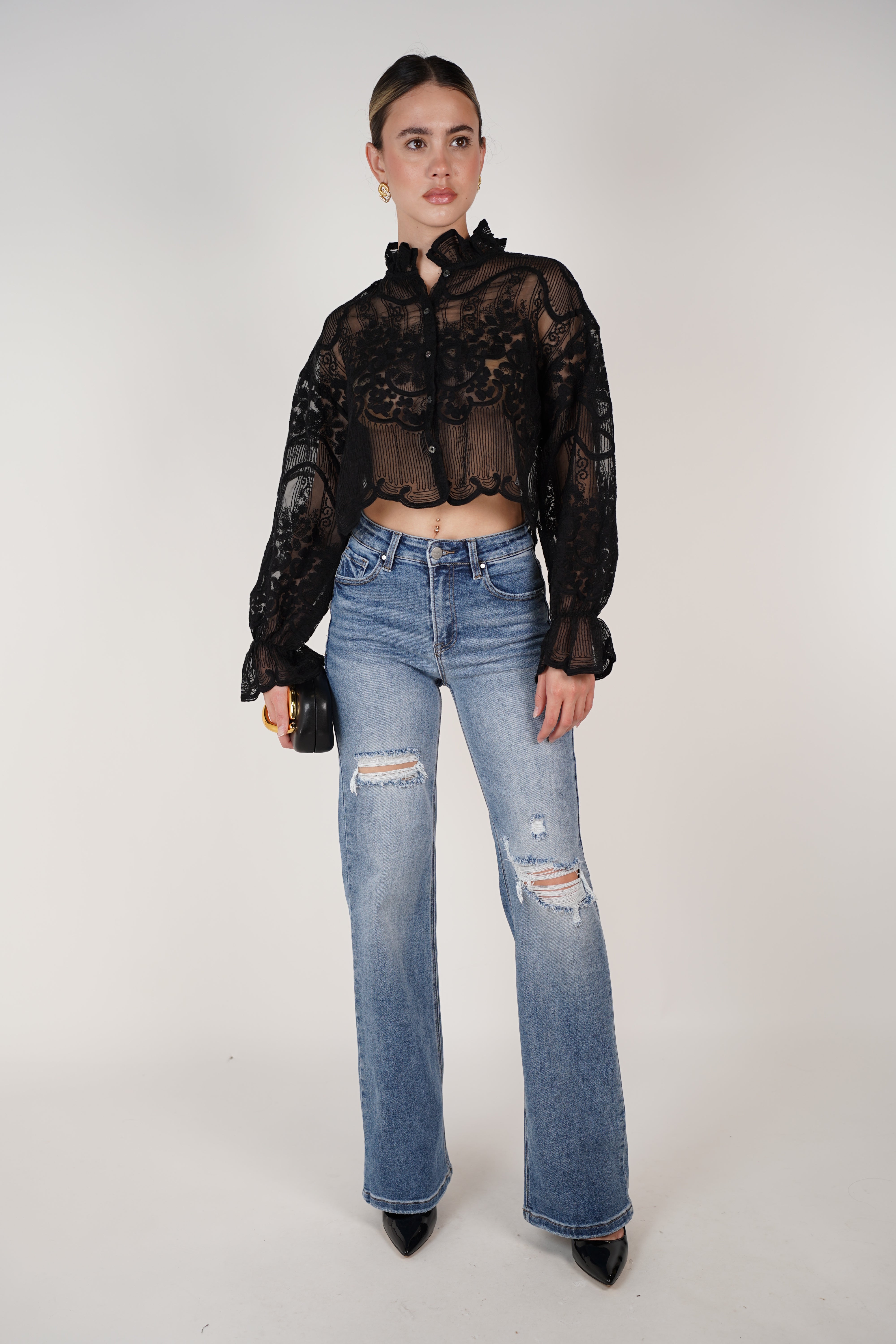 Zira Wide Leg Jeans – Casual Cool with a Distressed Twist