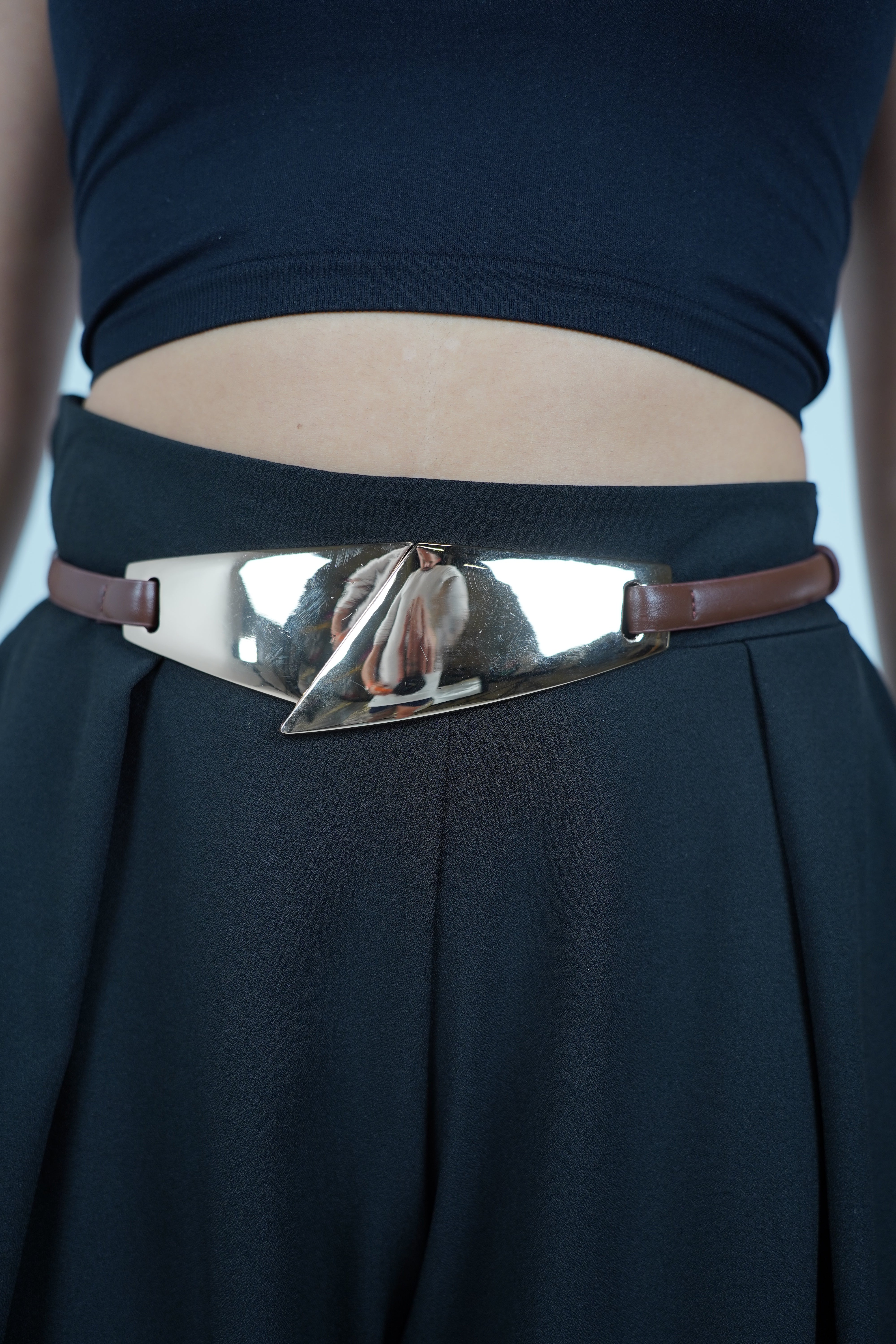 Firia Belt – Sleek Modern Metal Accent Waist Belt