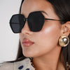 Luma Oversized Sunglasses – Matte Black Octagon Statement
