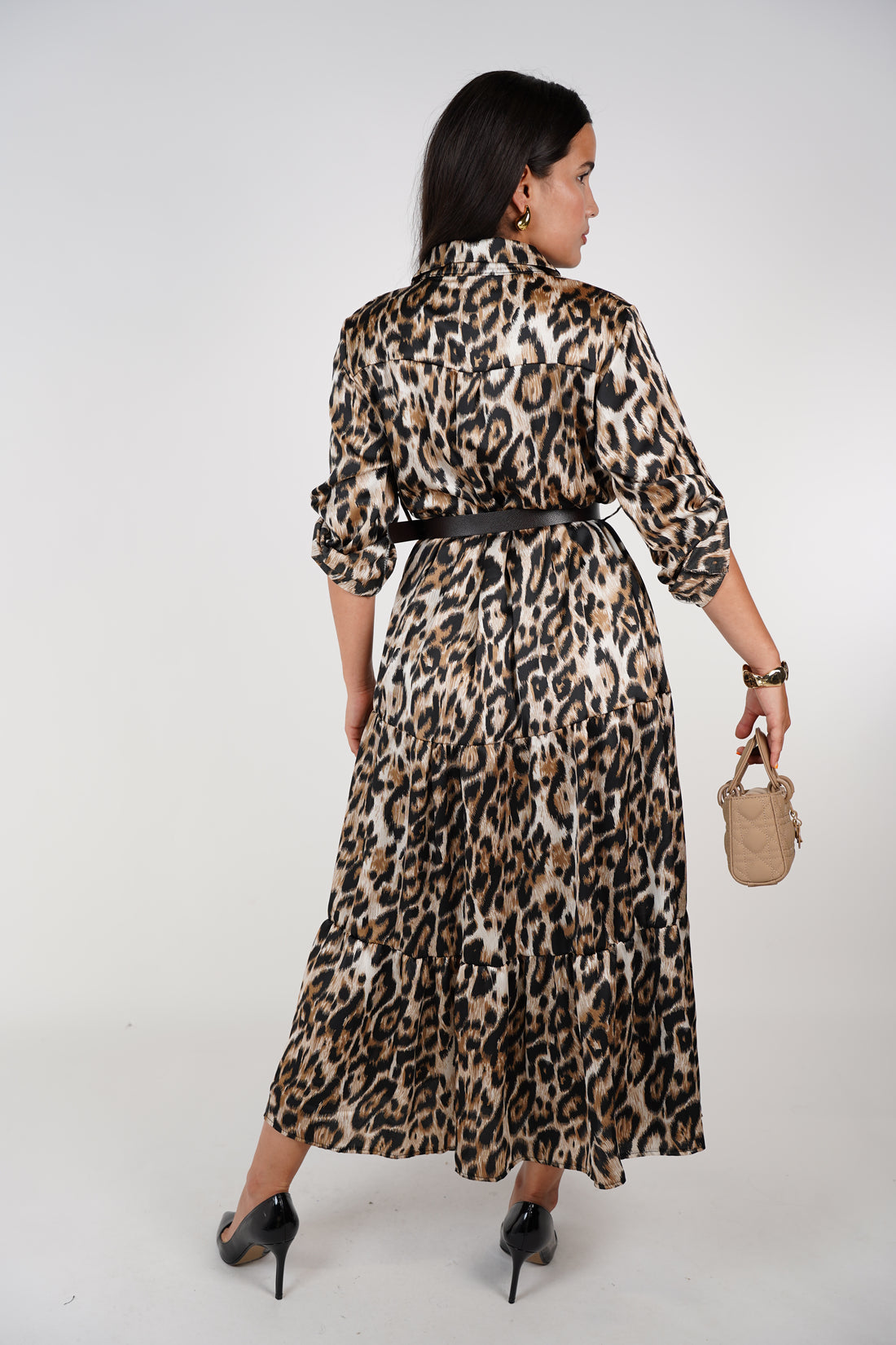 Tamara Leopard Dress – Belted Button-Up Maxi
