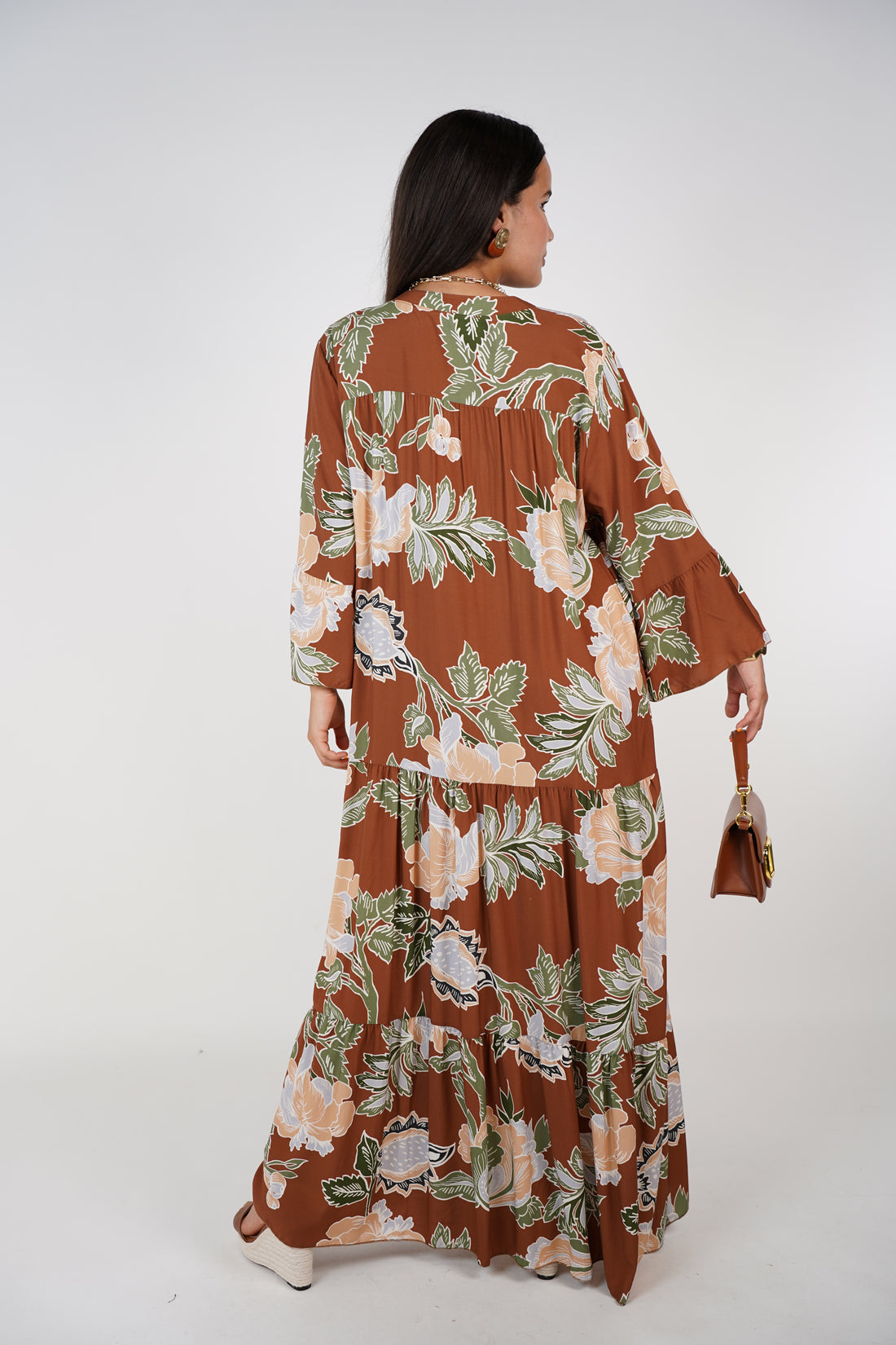 Hailey Stamped Maxi Dress – Flowing Floral Statement