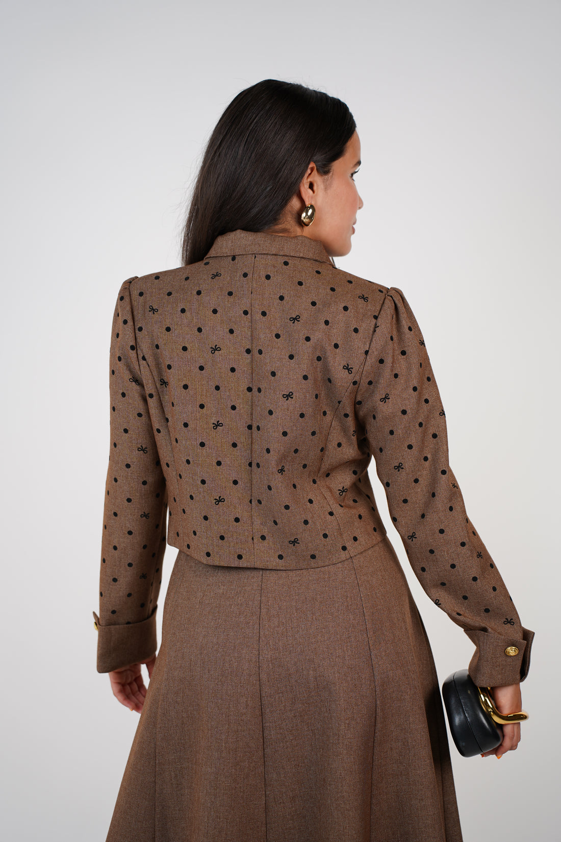Yolanda Set – Polka Dot Blazer & Midi Skirt