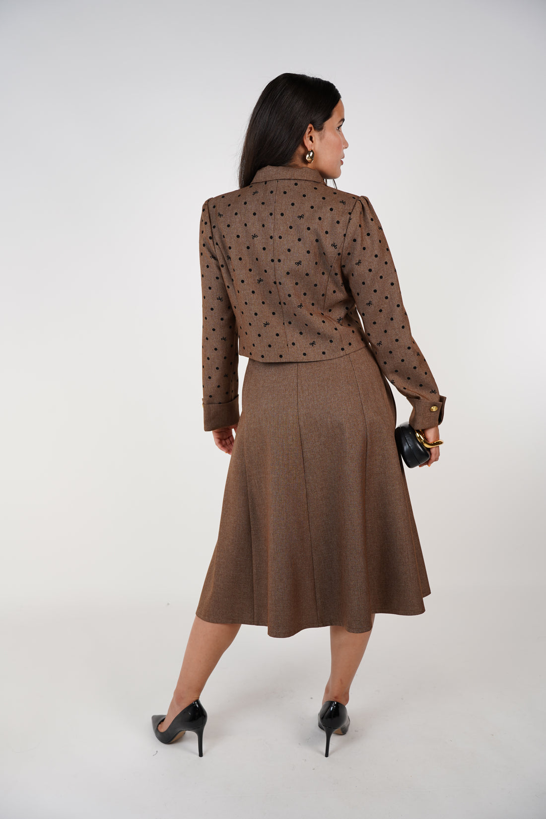 Yolanda Set – Polka Dot Blazer & Midi Skirt
