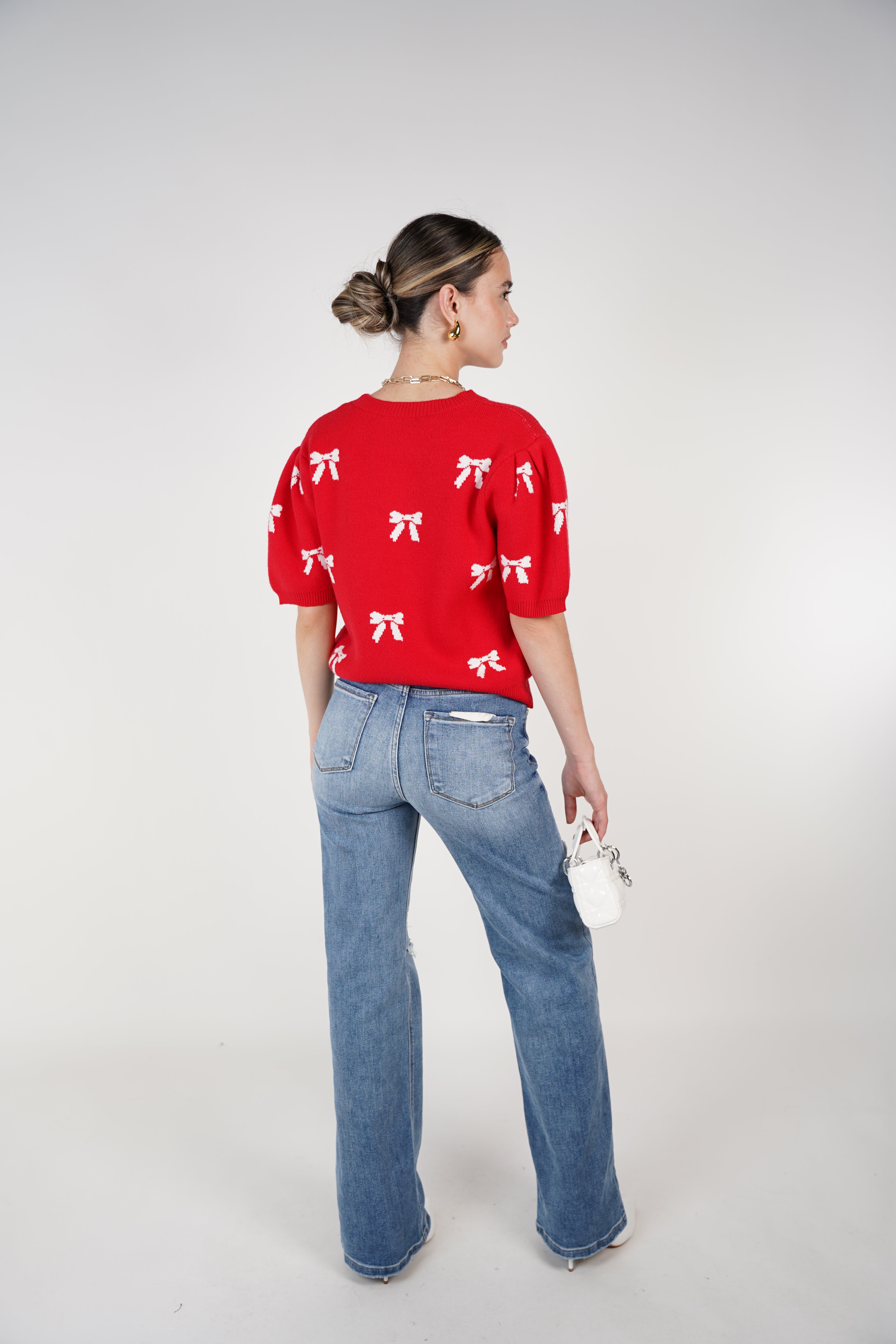 Aimee Bow Sweater – Sweet, Soft, and Statement-Making