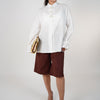 Sıra Suede Bermudas – Chic Tailored Shorts in Neutral Tones