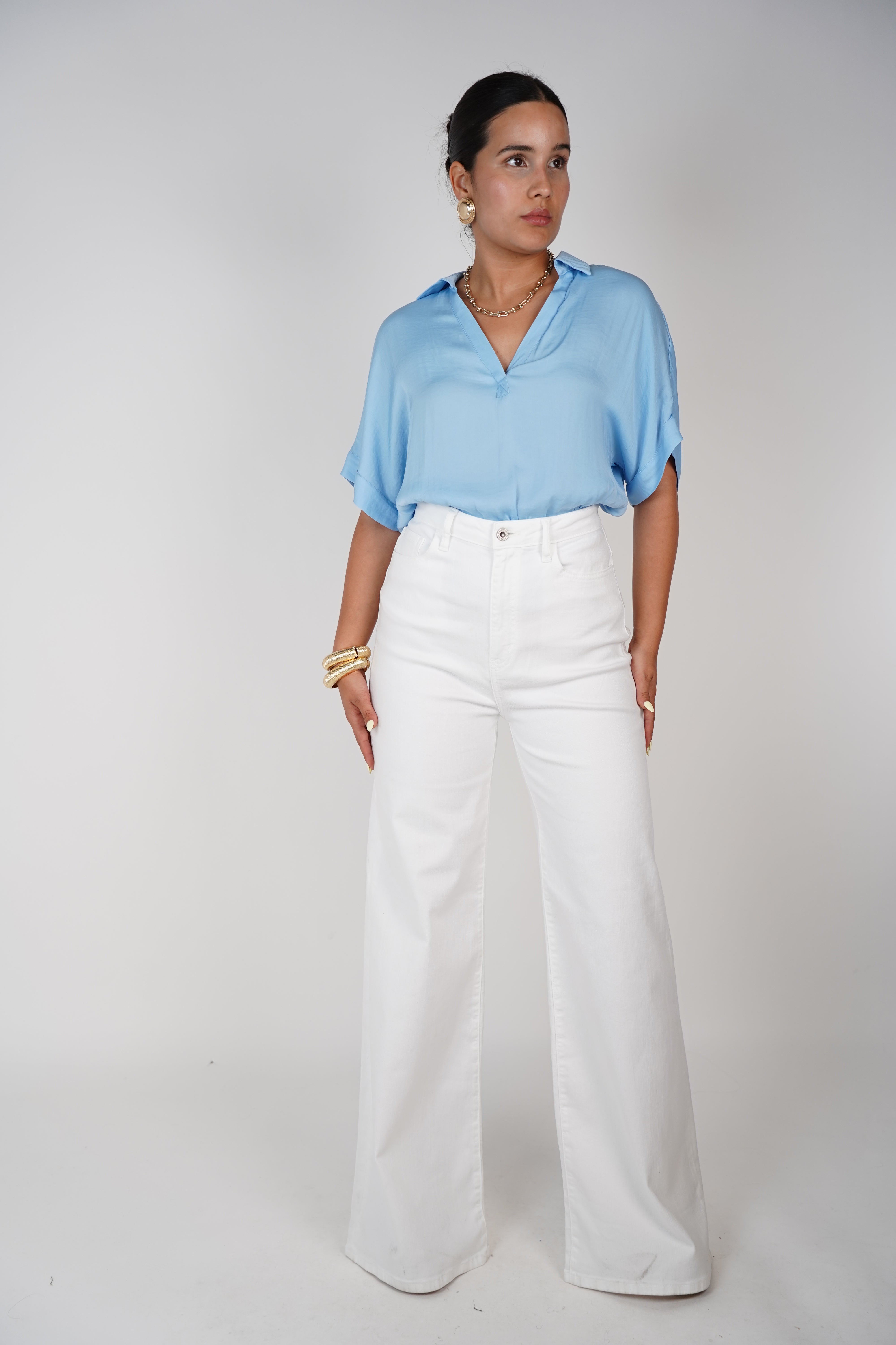 Gika Wide Leg Jeans – Classic Black with a Polished Flare