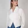 Zaria Button Down – Tailored Long Sleeve Shirt with Waist Detail