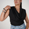 Eyes Versatile Top – Soft Draped Sleeveless Blouse