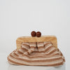 Zovina Beach Clutch – Striped Woven Clutch with Wooden Frame